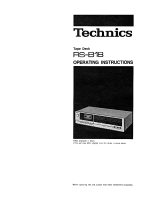 Technics - RS-B18 - Owners manual 